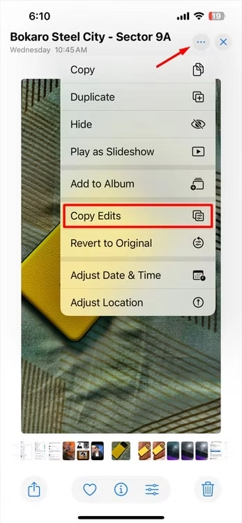 copy edits option in the iphone - KUBET