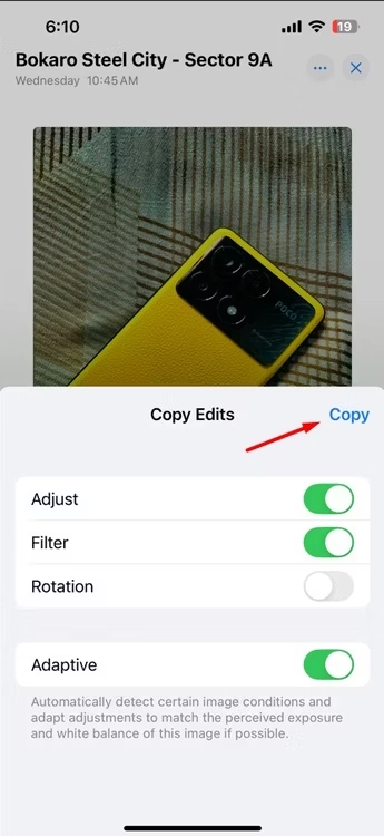 copy option in the photos app - KUBET