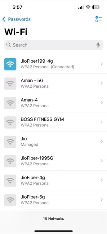 list of wifi networks in the passwords app - KUBET